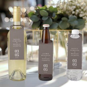 Colgador Para Botellas Boda Brown Modern Simpel