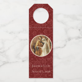 Colgador Para Botellas Boda católica tradicional - Damasco granate