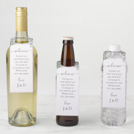 Colgador Para Botellas Boda con vegetación de eucalipto