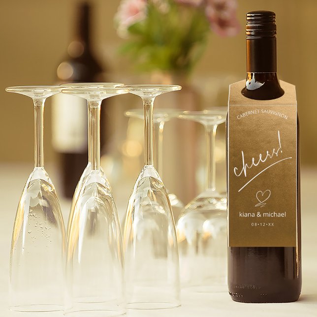 Colgador Para Botellas Boda de Acuarela Cheers Otoño Dorado ID786 (Wine Bottle In Situ)