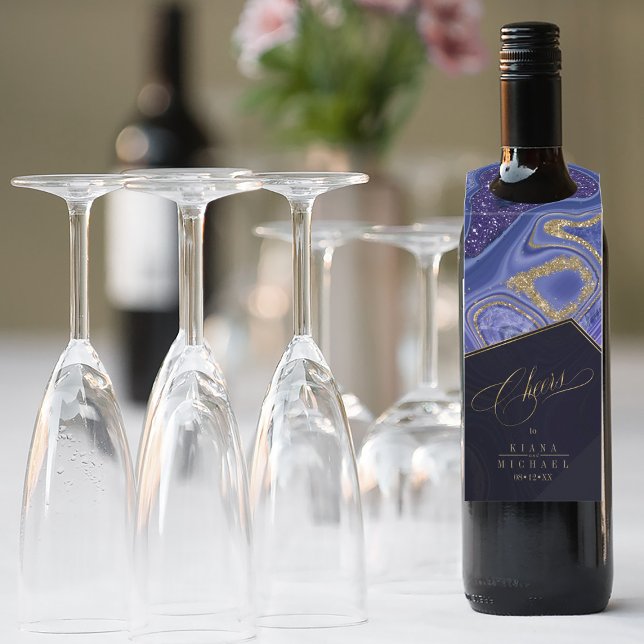 Colgador Para Botellas Boda de Ágata Aplausos Medianoche ID827 (Wine Bottle In Situ)