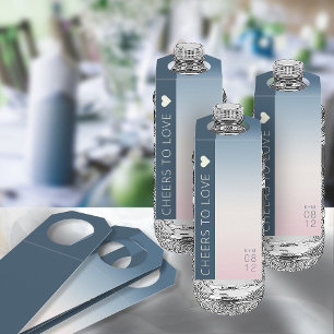 Colgador Para Botellas Boda de gradiente de humor Saluda al cielo prusian