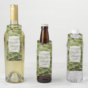 Colgador Para Botellas Boda de las flores de Annabelle verde Hydrangea