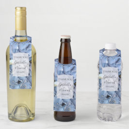 Colgador Para Botellas Boda de las flores de hidrangea azul