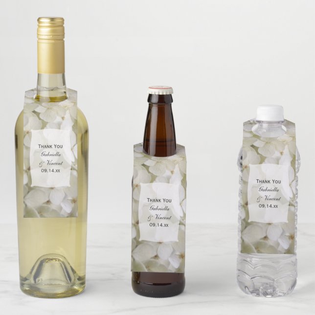 Colgador Para Botellas Boda de las flores de hidrangea blanca (In situ)