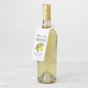 Colgador Para Botellas Boda de limoncello con acuarela de limón