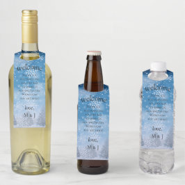 Colgador Para Botellas Boda de Nieve de Invierno