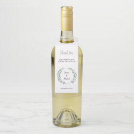 Colgador Para Botellas Boda de ramas de olivo acuarela Gracias