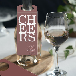 Colgador Para Botellas Boda de Reflexiones Cheers Cinnamon Rosa ID774