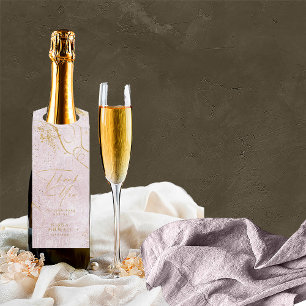 Colgador Para Botellas Boda de resumen de oro de líneas finas Mauve ID867