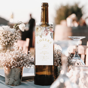 Colgador Para Botellas Boda del drama floral vitorea la identificación bl