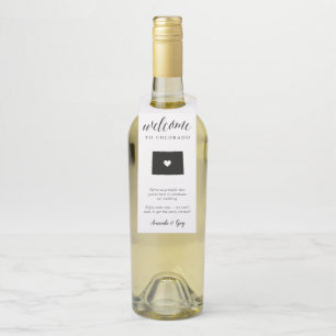 Colgador Para Botellas Boda Estatal de Colorado: Favor de la Bienvenida