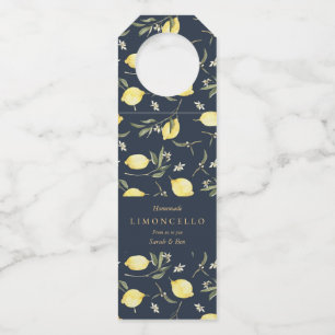 Colgador Para Botellas Boda Evento Limoncello Limones Negros Modernos 
