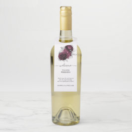 Colgador Para Botellas Boda floral Borgoña personalizada