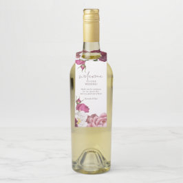 Colgador Para Botellas Boda Floral Burgundy Bienvenida