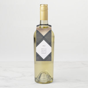 Colgador Para Botellas Boda Gatsby de oro de la Marina Geométrica de Diam