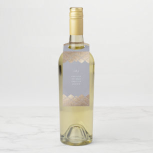 Colgador Para Botellas Boda Gatsby Gris Geométrico