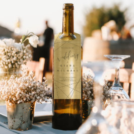 Colgador Para Botellas Boda Geométrica Metálica ID648 en Oro