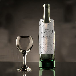 Colgador Para Botellas Boda Geométrica Metálica ID648 Plata/Negro