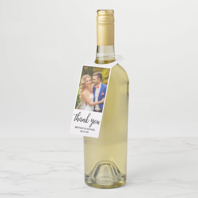 Colgador Para Botellas Boda Gracias Novia y Groom Photo (En perspectiva)