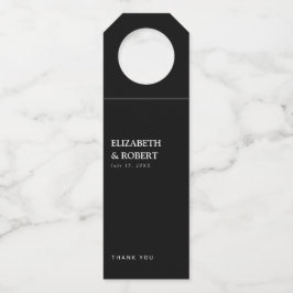 Colgador Para Botellas Boda minimalista en blanco y negro Chic tradiciona