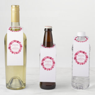 Colgador Para Botellas Boda pensamiento rojo acuarela personalizado