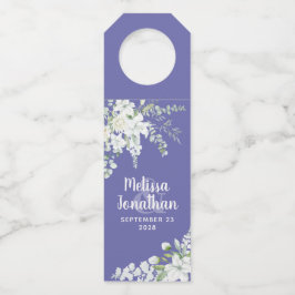 Colgador Para Botellas Boda personalizada de flores blancas acuarela romá