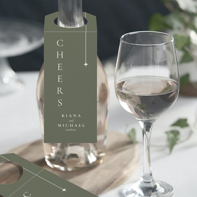 Colgador Para Botellas Boda Simply Chic Apliques Color Verde Musgo ID1046 (Subido por el creador)