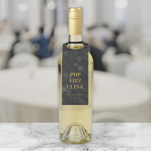 Colgador Para Botellas Bokeh Oscuro Falso Dorado Pop Burbujeo Tinte