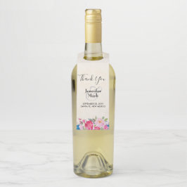 Colgador Para Botellas Bonito Rosa rosa y Boda fronterizo Peony gracias