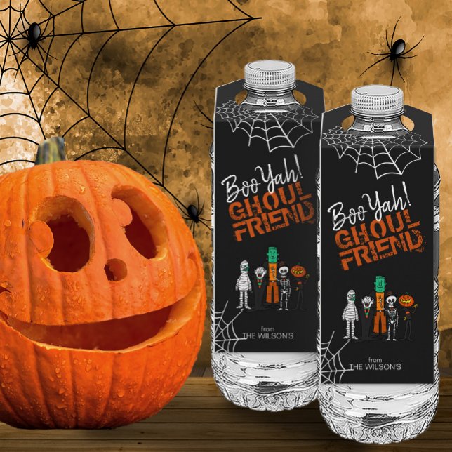 Colgador Para Botellas Boo Yah Ghoul Amigo de Halloween Monsters ID684 (Water Bottles In Situ)