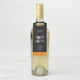 Colgador Para Botellas Boos negros y Naranjas y Fiesta de Halloween de Bo