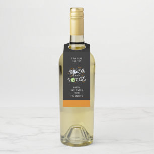 Colgador Para Botellas Boos negros y Naranjas y Fiesta de Halloween de Bo