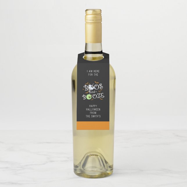 Colgador Para Botellas Boos negros y Naranjas y Fiesta de Halloween de Bo (En botella)