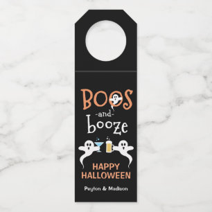 Colgador Para Botellas Boos y Booze Halloween fiesta fantasma