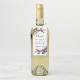 Colgador Para Botellas Botánica acuarela de vegetación navideña