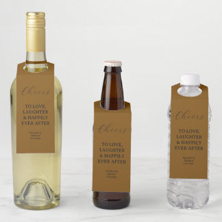 Colgador Para Botellas Brindis por el amor, la risa y la felicidad | Boda