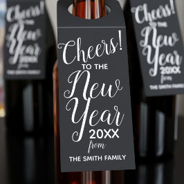 Colgador Para Botellas Brindis por el Año Nuevo Elegante Negro y Blanco
