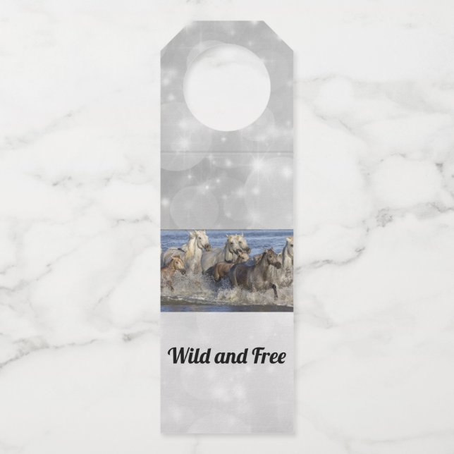 Colgador Para Botellas Caballos galopando en el agua (Anverso)