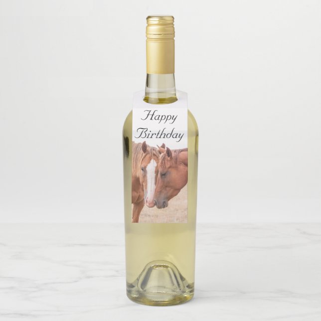 Colgador Para Botellas Caballos hociqueando en una pradera (En botella)
