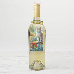 Colgador Para Botellas Cabaña de primavera/jardín y gato