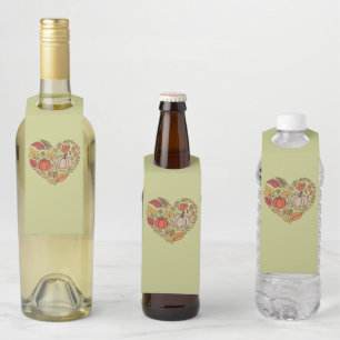 Colgador Para Botellas Cabaña Otoñal Corazón Pumpkins Corazón Día de Acci