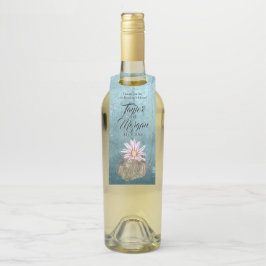 Colgador Para Botellas Cactus Flor Blanca Acuarela