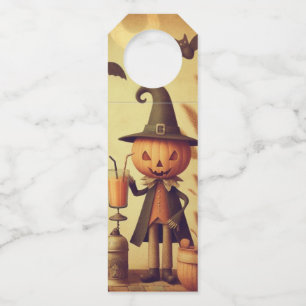 Colgador Para Botellas Calabazas y murciélagos de Halloween de época