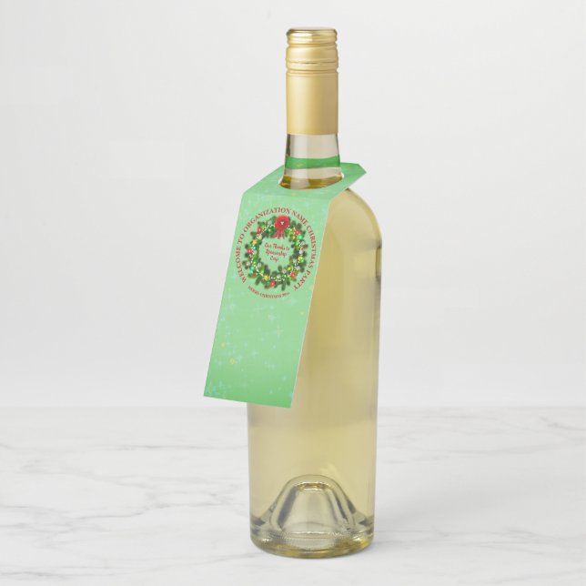 Colgador Para Botellas Cambia TODO el texto Organización Fiesta de Navida (En perspectiva)