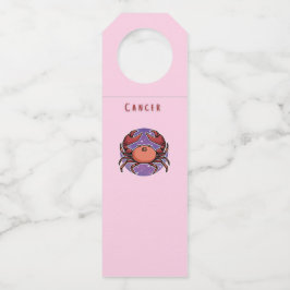 Colgador Para Botellas Cáncer Rosa, zodiaco, impresión de signo estelar