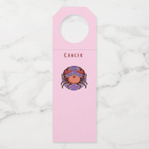 Colgador Para Botellas Cáncer Rosa, zodiaco, impresión de signo estelar