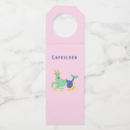Colgador Para Botellas Capricorn rosa, zodiaco, estampado de estrellas