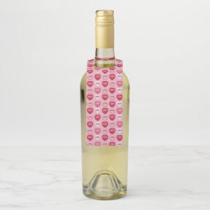 Colgador Para Botellas caramelo colorido patrón de corazón día de San Val
