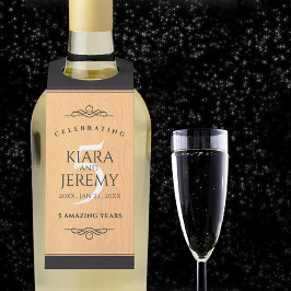 Colgador Para Botellas Celebración del aniversario de bodas de madera del